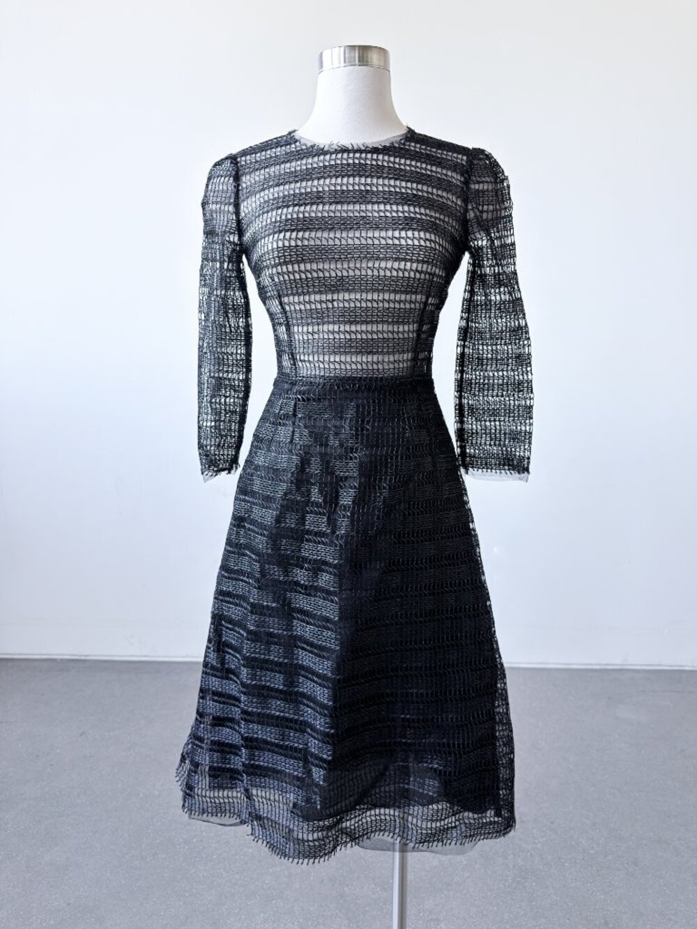 Dolce & Gabbana Raffia Crochet Woven A-Line Midi Dress Black IT 36 US 0 NEW NWT - Picture 4 of 13